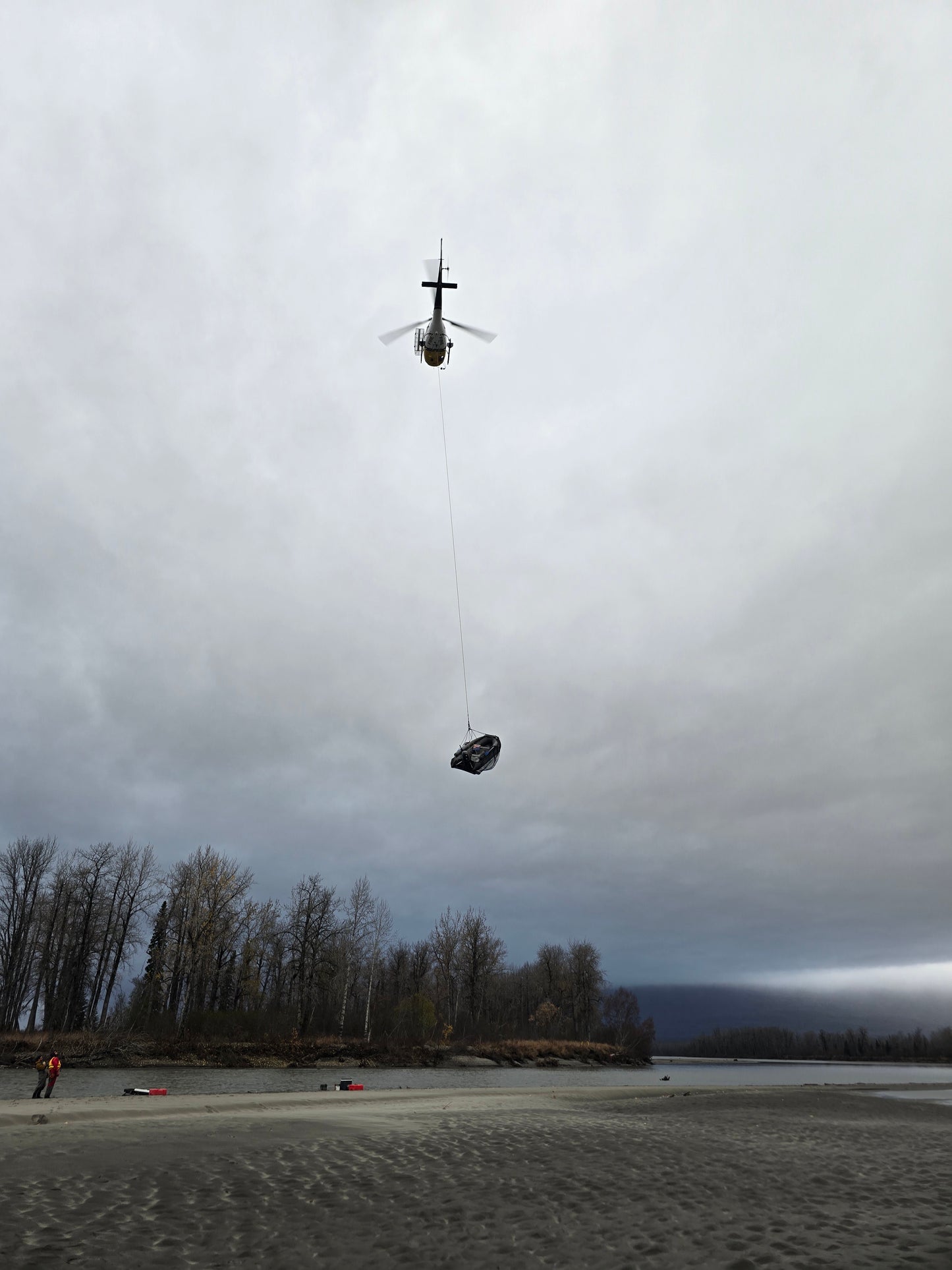 Pro Jet Boat flying out via helicopter in alaska