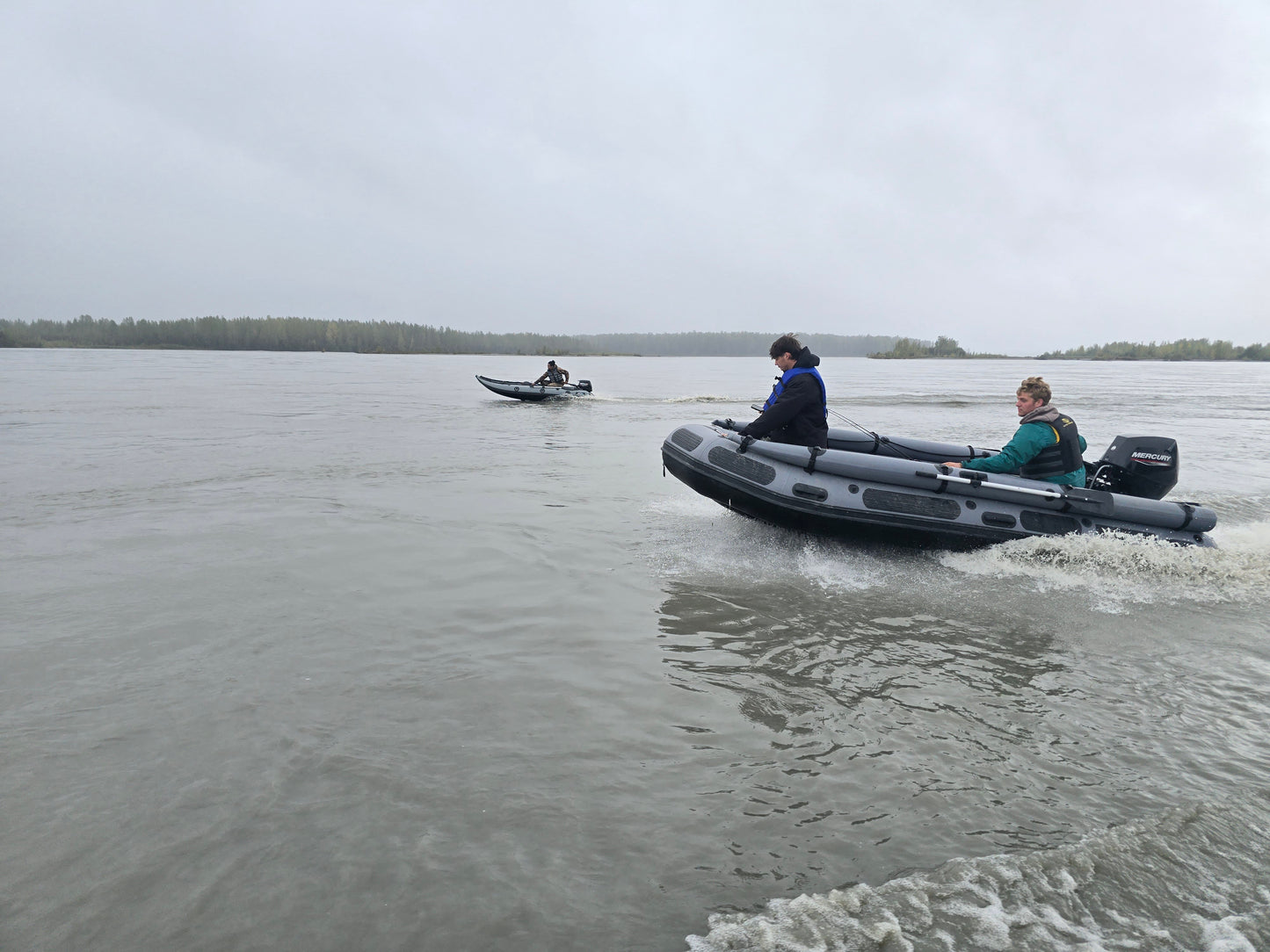 Stryker 420 Inflatable Jet Boat for rent on the Kenai River, Alaska — ideal for 2 people and gear on fishing or hunting trips.