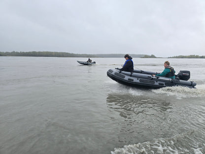 Stryker 420 Inflatable Jet Boat for rent on the Kenai River, Alaska — ideal for 2 people and gear on fishing or hunting trips.