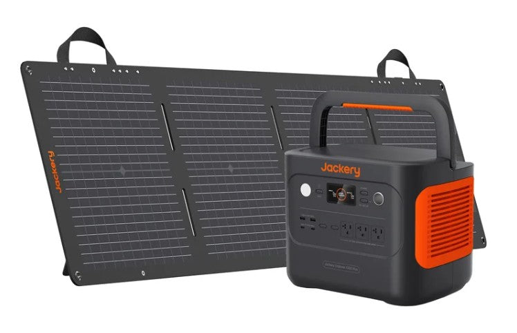 Jackery 1000 Plus Solar Generator with Mini 100 W Solar Panel portable power station available for rental in Alaska from Alaska Wild Rentals.